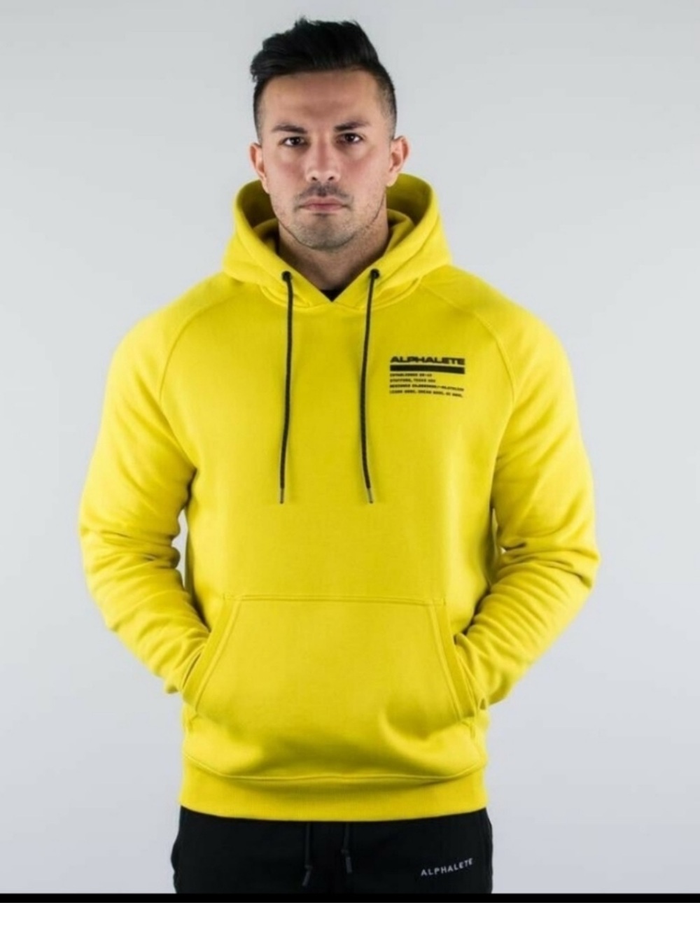 Alphalete Yellow Mustard Hoodie Size Medium